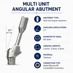 Dentaltech Multi Unit 17° Angular Abutments - Nobel Biocare RP Implant Compatible - 4