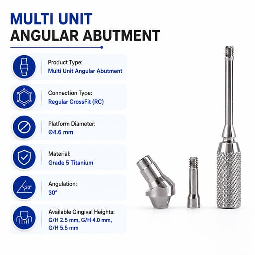 Dentaltech Multi Unit 30° Angular Abutment - Straumann RC Implant Compatible