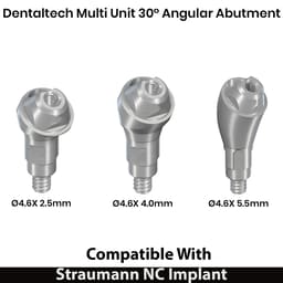 Dentaltech Multi Unit 30° Angular Abutments - Straumann NC Implant Compatible - 3