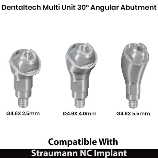 Dentaltech Multi Unit 30° Angular Abutments - Straumann NC Implant Compatible