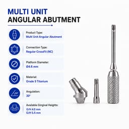Dentaltech Multi Unit 30° Angular Abutments - Straumann NC Implant Compatible - 5