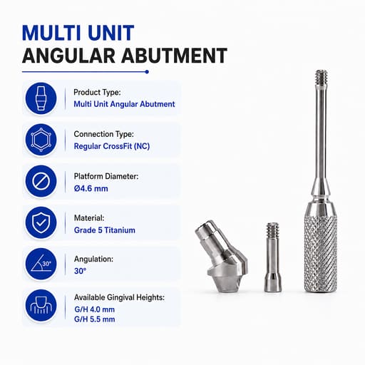 Dentaltech Multi Unit 30° Angular Abutments - Straumann NC Implant Compatible