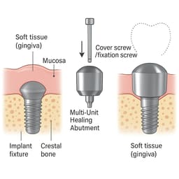 Dentaltech Multi Unit Healing Cap ?4.5mm - Dentium Superline Implant Compatible (Pack of 10) - 5