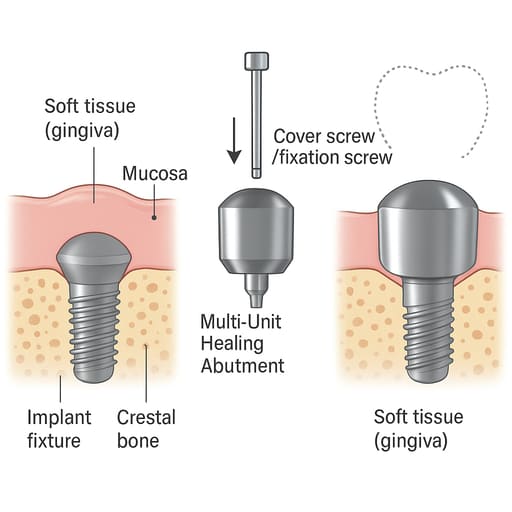 Dentaltech Multi Unit Healing Cap ?4.5mm - Dentium Superline Implant Compatible (Pack of 10)