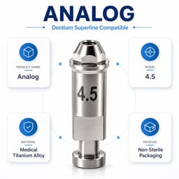 Dentaltech Multi Unit Lab Analog ?4.5mm - Dentium Superline Implant Compatible (Pack of 10) - 4