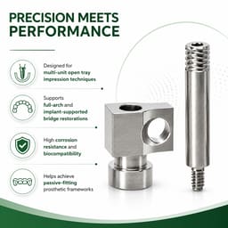 Dentaltech Multi Unit Open Tray Impression Coping ∅4.8mm - Osstem | Noris | Adin | Straumann | Nobel Biocare | Neodent | ICX Medentis Implant Compatible - 3