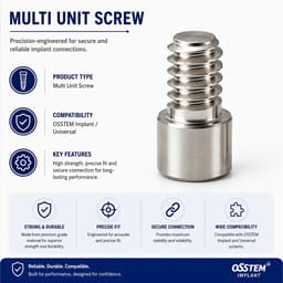 Dentaltech Multi Unit Screw ∅4.8mm - OSSTEM Implant Compatible/ Universal (Pack of 10) - 3