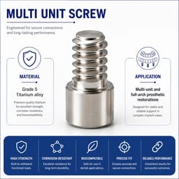 Dentaltech Multi Unit Screw ∅4.8mm - OSSTEM Implant Compatible/ Universal (Pack of 10) - 4