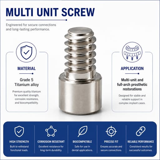 Dentaltech Multi Unit Screw ∅4.8mm - OSSTEM Implant Compatible/ Universal (Pack of 10)