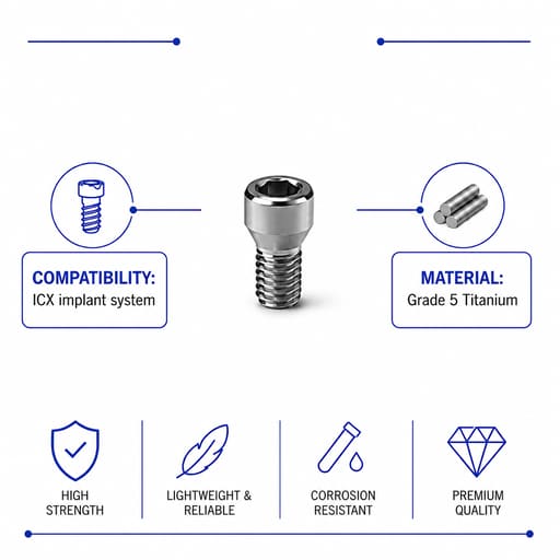 Dentaltech Multi Unit Screw - ICX Implant Compatible (Pack of 10)