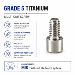 Dentaltech Multi Unit Screw - MIS Implant Compatible (Pack of 10) - 4