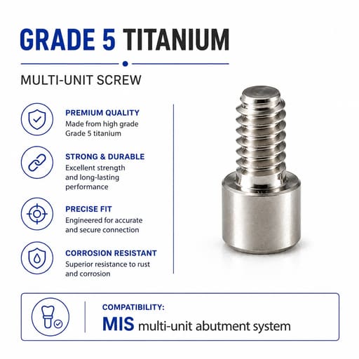 Dentaltech Multi Unit Screw - MIS Implant Compatible (Pack of 10)