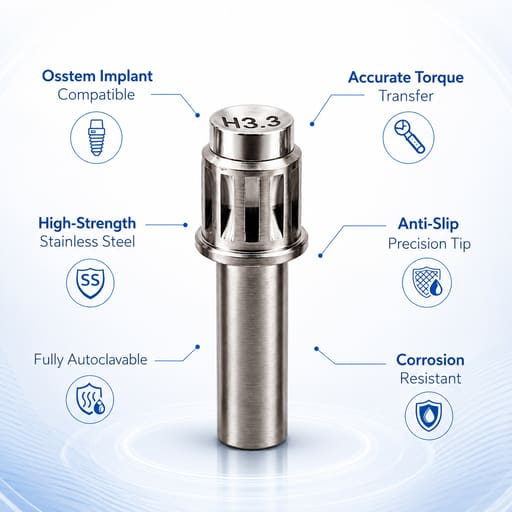 Dentaltech Multi Unit Straight Abutment Driver - Osstem Compatible