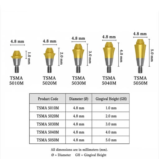 Dentaltech Multi Unit Straight Abutments Mini - Osstem | Dentium | DIO | Cowellmedi | Neobiotech | Dentis Compatible