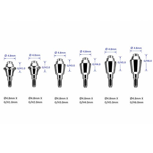Dentaltech Multi Unit Straight Abutments RS - Adin | Noris | MIS | AB Dental Compatible