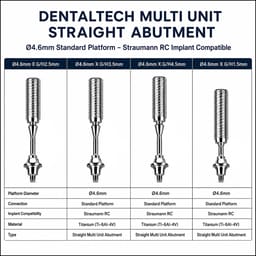Dentaltech Multi Unit Straight Abutments - Straumann RC Implant Compatible - 2