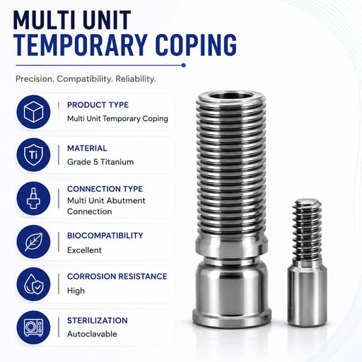 Dentaltech Multi Unit Temporary Coping ∅4.5mm - Dentium Superline Implant Compatible