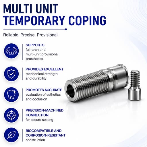 Dentaltech Multi Unit Temporary Coping ∅4.5mm - Dentium Superline Implant Compatible