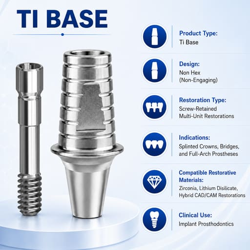 Dentaltech Neodent Compatible Ti Base - Non Hex