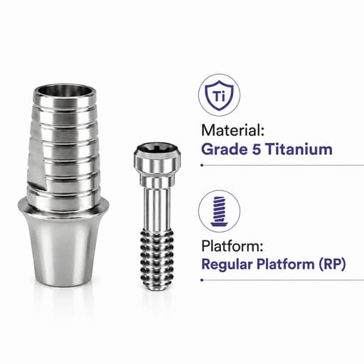 Dentaltech Nobel Compatible Ti Base - RP - Non Hex