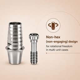 Dentaltech Nobel Compatible Ti Base - RP - Non Hex - 3