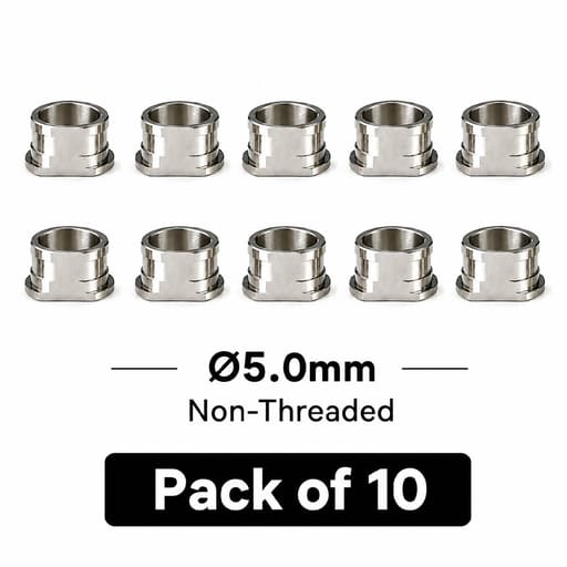 Dentaltech OneGuide Metal Sleeve ∅5.0mm Non-Threaded - Osstem Implant Compatible (Pack of 10)