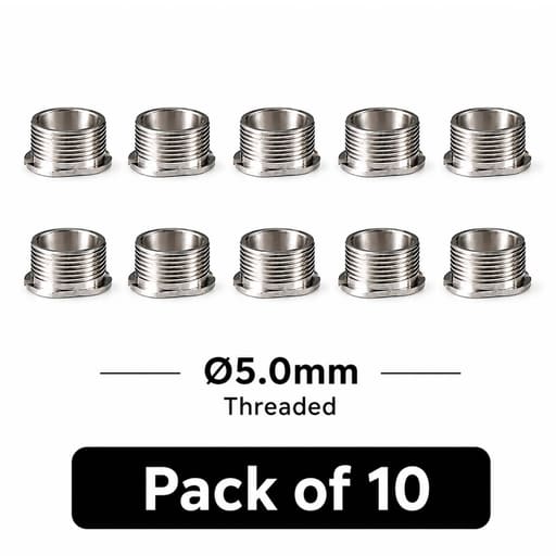 Dentaltech OneGuide Metal Sleeve ∅5.0mm Threaded - Osstem Implant Compatible (Pack of 10)