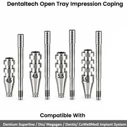 Dentaltech Open Tray Impression Copings - Dentium Superline / Dio/ Megagen / Dentis/ CoWellMedi Implant Compatible - 2