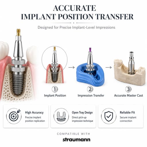 Dentaltech Open Tray Impression Copings - Straumann Implant Compatible