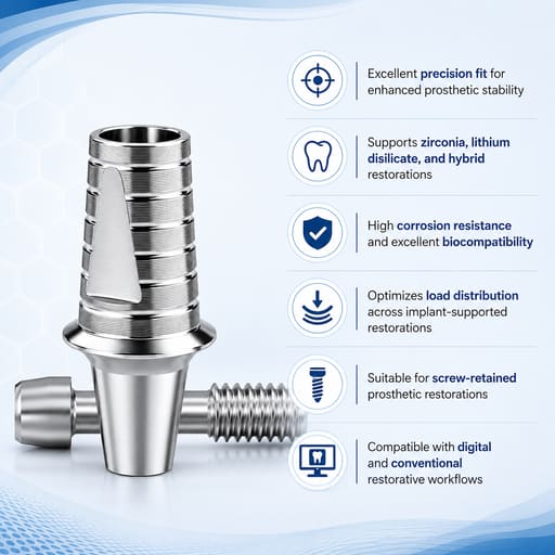 Dentaltech Osstem Compatible Ti Base - Mini-Non Hex