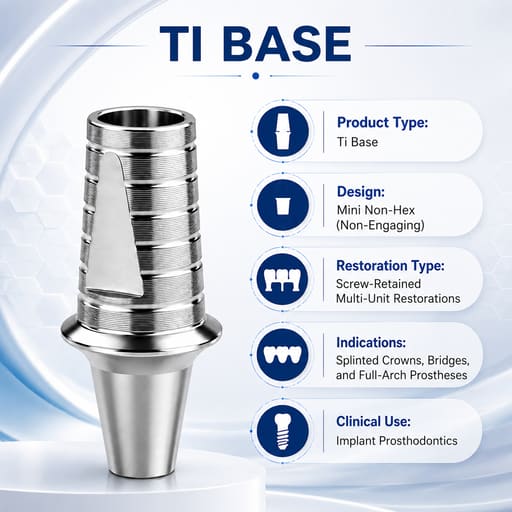 Dentaltech Osstem Compatible Ti Base - Mini-Non Hex