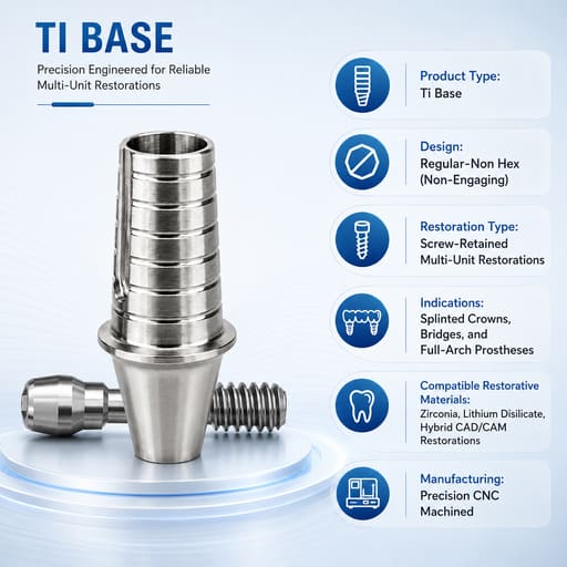 Dentaltech Osstem Compatible Ti Base - Regular-Non Hex