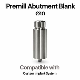 Dentaltech Premill Abutment Blank ∅10.0mm Regular Non-Hex - Osstem Implant Compatible