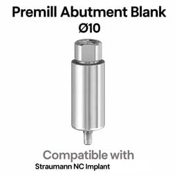 Dentaltech Premill Abutment Blank ∅10.0mm - Straumann NC Implant Compatible - 8