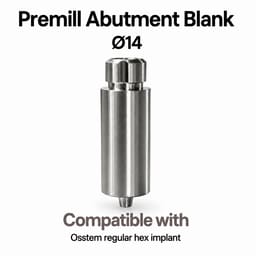 Dentaltech Premill Abutment Blank ∅14.0mm Regular Hex - Osstem Implant Compatible