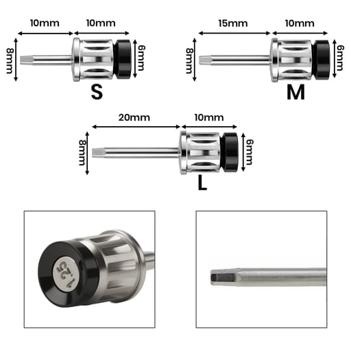 Dentaltech Prosthetic Hex Drivers 1.25mm - Adin | Noris | MIS | AB Dental Implant Compatible