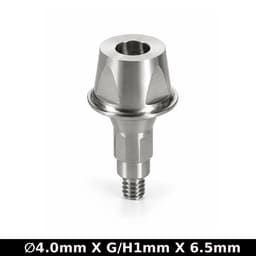 Dentaltech Straight Abutment ∅4.0mm X G/H1mm X 6.5mm - Straumann RC Implant Compatible (ITI-RC 022.4331)