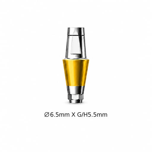 Dentaltech Straight Abutment ?6.5mm X G/H5.5mm - Dentium Superline / Dio/ Megagen / Dentis/ CoWellMedi Implant Compatible