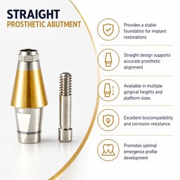 Dentaltech Straight Abutments - Dentium Superline / Dio/ Megagen / Dentis/ CoWellMedi Implant Compatible - 5