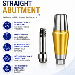 Dentaltech Straight Abutments Regular - Osstem | Dentium | DIO | Cowellmedi | Neobiotech | Dentis Implant Compatible - 4
