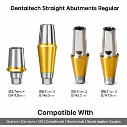 Dentaltech Straight Abutments Regular - Osstem | Dentium | DIO | Cowellmedi | Neobiotech | Dentis Implant Compatible - 2