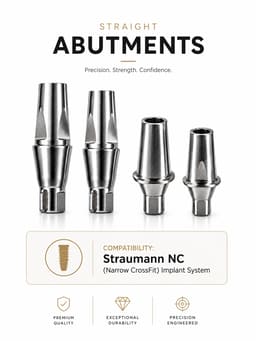 Dentaltech Straight Abutments - Straumann NC Implant Compatible - 4