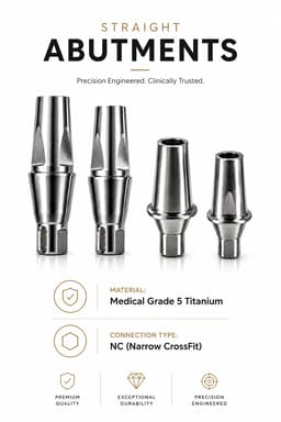 Dentaltech Straight Abutments - Straumann NC Implant Compatible - 3
