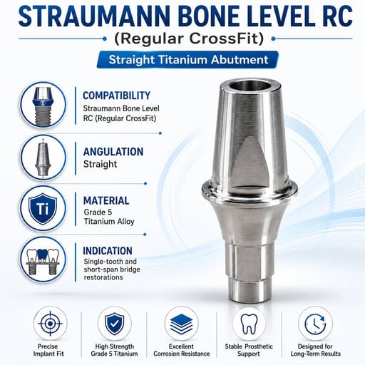 Dentaltech Straight Abutments - Straumann RC Implant Compatible