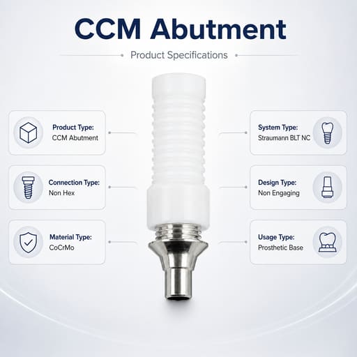 Dentaltech Straumann BLT NC Compatible Non-Hex CCM Castable Abutment