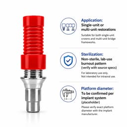 Dentaltech Straumann BLT RC Compatible Hex CCM Castable Abutment - 6