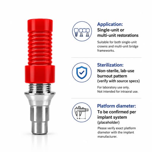 Dentaltech Straumann BLT RC Compatible Hex CCM Castable Abutment