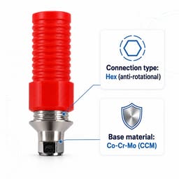 Dentaltech Straumann BLX Compatible Hex CCM Castable Abutment - 2