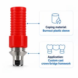 Dentaltech Straumann BLX Compatible Hex CCM Castable Abutment - 3
