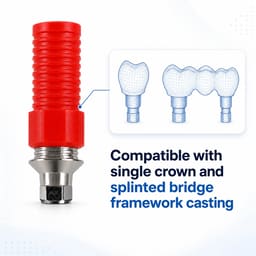 Dentaltech Straumann BLX Compatible Hex CCM Castable Abutment - 4